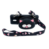 For Redmi 8/Redmi 8A Case Mobile Phone Shell Shockproof Cellphone TPU Cover with Cartoon Cat Pig Panda Coin Purse Lovely Shoulder Starp  Black