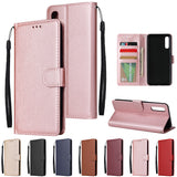 For Samsung A50 Wallet-type PU Leather Protective Phone Case with Buckle & 3 Card Position brown