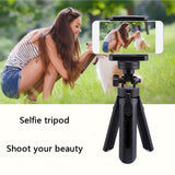Mini Portable Tripod Selfie Telescopic Foldable Desktop Camera Mobile Phone Stand Holder Bracket black