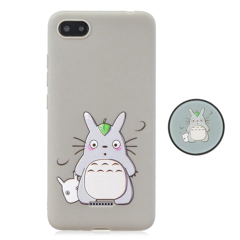 For Redmi 6A Phone Cases TPU Full Cover Cute Cartoon Painted Case Girls Mobile Phone Cover with Matched Pattern Adjustable Bracket 4