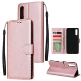 For Samsung A50 Wallet-type PU Leather Protective Phone Case with Buckle & 3 Card Position Rose gold