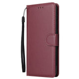 For Samsung A50 Wallet-type PU Leather Protective Phone Case with Buckle & 3 Card Position red