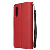 For Samsung A50 Wallet-type PU Leather Protective Phone Case with Buckle & 3 Card Position red