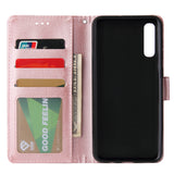 For Samsung A50 Wallet-type PU Leather Protective Phone Case with Buckle & 3 Card Position Rose gold