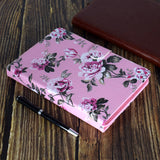 Universal Laptop Protective Cover Color Painted 8 Inches PU Case with Front Snap Pink flower