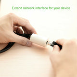 RJ45 to RJ45 Network Cable Adapter LAN Extension Cable ABS Ethernet Converter black