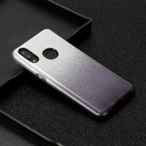 For Samsung A10/A50/A30S/A70/A20S Phone Case Gradient Color Glitter Powder Phone Cover with Airbag Bracket black