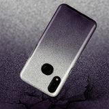 For Samsung A10/A50/A30S/A70/A20S Phone Case Gradient Color Glitter Powder Phone Cover with Airbag Bracket black