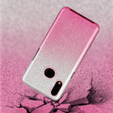 For Samsung A10/A50/A30S/A70/A20S Phone Case Gradient Color Glitter Powder Phone Cover with Airbag Bracket Pink