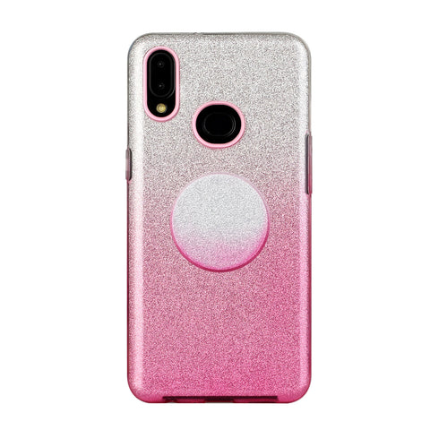 For Samsung A10/A50/A30S/A70/A20S Phone Case Gradient Color Glitter Powder Phone Cover with Airbag Bracket Pink