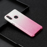For Samsung A10/A50/A30S/A70/A20S Phone Case Gradient Color Glitter Powder Phone Cover with Airbag Bracket Pink