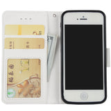 Ultra Slim PU Full Protective Cover Non-slip Shockproof Cell Phone Case with Card Slot for iPhone 5G/5S/5SE black