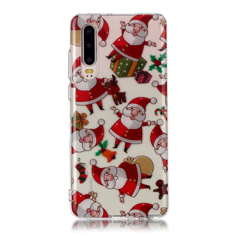 For HUAWEI P30 Christmas Phone Case Anti-fall Protective Shell Super Soft TPU Smartphone Cover Birthday Gift