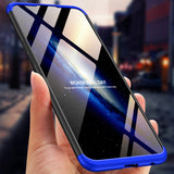 for Oppo A7 Ultra Slim PC Back Cover Non-slip Shockproof 360 Degree Full Protective Case Red black red_Oppo A7