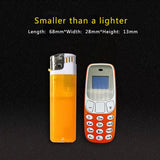 Mini Cell Phones Super Small Mobile Phones Voice Changer Bluetooth Earphones Dialer Dual SIM Low Radiation red