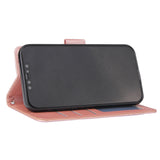 For Iphone 12 5.4 inch/6.1 inch/ 6.7 inch PU Leather Three-card Photo Frame Front Buckle Mobile Phone shell Rose gold