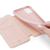 For Samsung NOTE 10 Lite Magnetic Protective Case Bracket with Card Slot Leather Mobile Phone Cover Pink