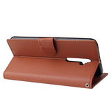 For Oppo A9 2020/Reno 2Z Cellphone Shell PU Leather Mobile Phone Cover Stand Available Anti-drop Elegant Smartphone Case Red
