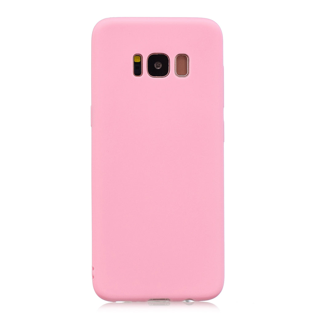 for Samsung S8 plus Lovely Candy Color Matte TPU Anti-scratch Non-slip Protective Cover Back Case dark pink