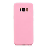 for Samsung S8 plus Lovely Candy Color Matte TPU Anti-scratch Non-slip Protective Cover Back Case dark pink