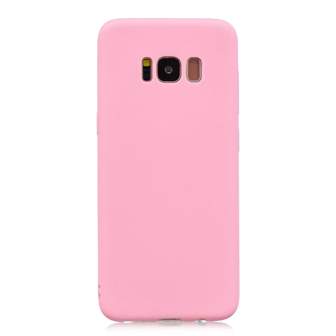 for Samsung S8 plus Lovely Candy Color Matte TPU Anti-scratch Non-slip Protective Cover Back Case dark pink