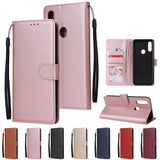 For OPPO A8 / A31/Realme XT / X2 Mobile Phone Case PU Buckle Closure Wallet Design Cards Slots All-round Protection Phone Cover  blue