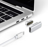 Magnetic USB C Type-C Adapter Side Plug Elbow 20pin Full-function Adapter Charging Data Transmission 4k Video Silver
