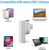 Magnetic USB C Type-C Adapter Side Plug Elbow 20pin Full-function Adapter Charging Data Transmission 4k Video Silver