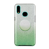 For Samsung A10/A50/A30S/A70/A20S Phone Case Gradient Color Glitter Powder Phone Cover with Airbag Bracket green