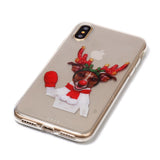 For iPhoneX Cute Cell Phone Case Christmas Style Gifts TPU Soft Phone Shell