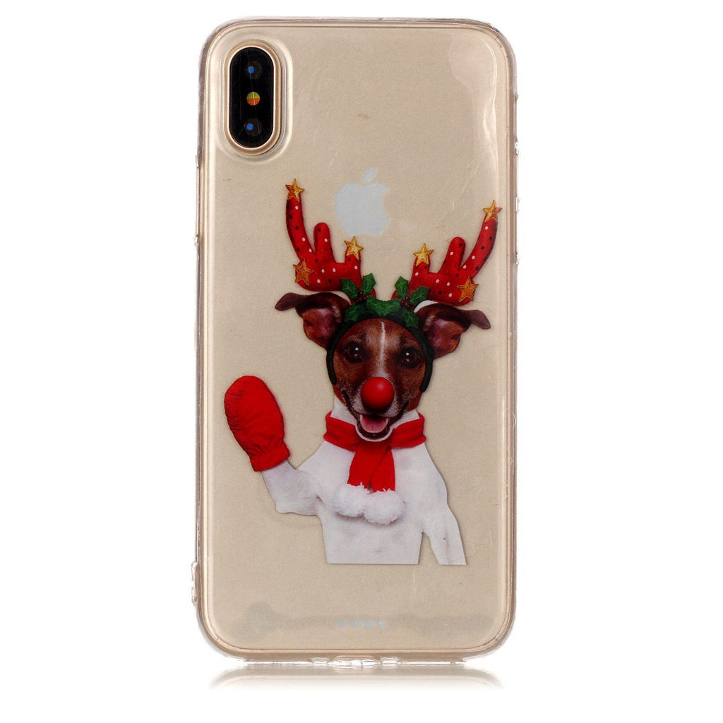 For iPhoneX Cute Cell Phone Case Christmas Style Gifts TPU Soft Phone Shell