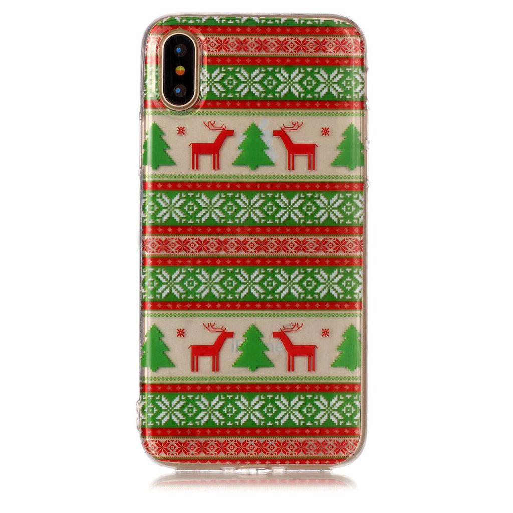 For iPhoneX Cute Cell Phone Case Christmas Style Gifts TPU Soft Phone Shell