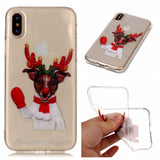 For iPhoneX Cute Cell Phone Case Christmas Style Gifts TPU Soft Phone Shell
