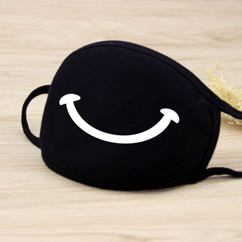 Men Women Riding Cotton Mask Dust-proof Fashion Black Facial Expression Teeth Warm Mask KZ-3011