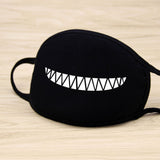 Men Women Riding Cotton Mask Dust-proof Fashion Black Facial Expression Teeth Warm Mask KZ-thin mouth