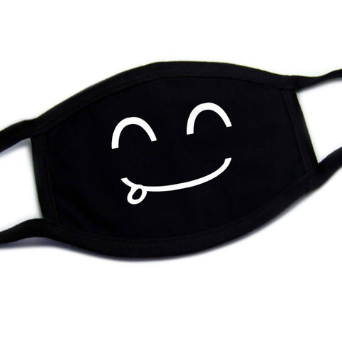 Men Women Riding Cotton Mask Dust-proof Fashion Black Facial Expression Teeth Warm Mask KZ-7003
