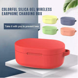 Silicone Earphone Case Cover for Xiaomi Redmi Airdots TWS Headphone Sports Bluetooth Earphone Case with Hook red
