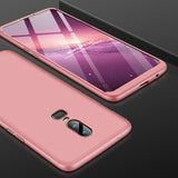 For One Plus 6 Slim 3 in 1 Hybrid Hard Case Full Body 360 Degree Protection Back Cover  Red black red