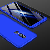 For One Plus 6 Slim 3 in 1 Hybrid Hard Case Full Body 360 Degree Protection Back Cover  Red black red