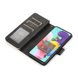 For Samsung A51 5G/A71 5G/Note 10 pro Pu Leather  Mobile Phone Cover Zipper Card Bag + Wrist Strap black