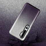 For XIAOMI CC9E/A3/10/10 PRO/K20/K20 pro Phone Case Gradient Color Glitter Powder Phone Cover with Airbag Bracket black