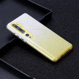 For XIAOMI CC9E/A3/10/10 PRO/K20/K20 pro Phone Case Gradient Color Glitter Powder Phone Cover with Airbag Bracket yellow