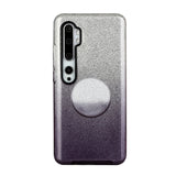 For XIAOMI CC9E/A3/10/10 PRO/K20/K20 pro Phone Case Gradient Color Glitter Powder Phone Cover with Airbag Bracket black