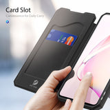 For Samsung NOTE 10 Lite Magnetic Protective Case Bracket with Card Slot Leather Mobile Phone Cover dark green