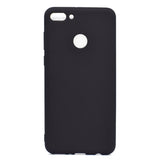 for HUAWEI Y9 2018 Lovely Candy Color Matte TPU Anti-scratch Non-slip Protective Cover Back Case black