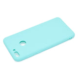 for HUAWEI Y9 2018 Lovely Candy Color Matte TPU Anti-scratch Non-slip Protective Cover Back Case Light blue