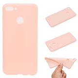 for HUAWEI Y9 2018 Lovely Candy Color Matte TPU Anti-scratch Non-slip Protective Cover Back Case Light blue