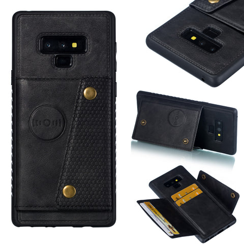 For Samsung NOTE 9 Phone Case Protective Back Cover with Card Holder Bracket black_Samsung NOTE 9