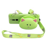 For Redmi 8/Redmi 8A Case Mobile Phone Shell Shockproof Cellphone TPU Cover with Cartoon Cat Pig Panda Coin Purse Lovely Shoulder Starp  Purple
