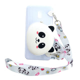 For Redmi 8/Redmi 8A Case Mobile Phone Shell Shockproof Cellphone TPU Cover with Cartoon Cat Pig Panda Coin Purse Lovely Shoulder Starp  White